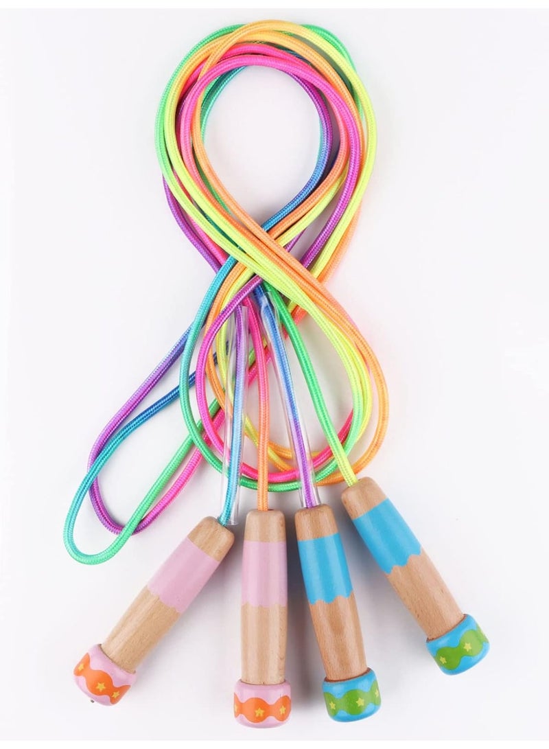 Jump Rope for Kids Adjustable, Lorvain Kid Jump Ropes for Girls Boys Skipping Rope for Kids with Wooden Handle Cotton Braided Outdoor Fun Activity for Exercise Fitness Children Students Preschooler - Image 5